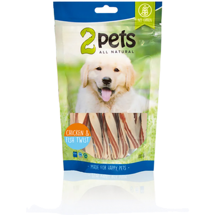 2pets Dogsnack Chicken & Fish Twist - Dog Treat