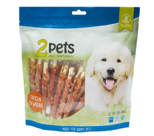 2pets Tuggpinne m kycklingfilé 12cm 30-pack, 400g