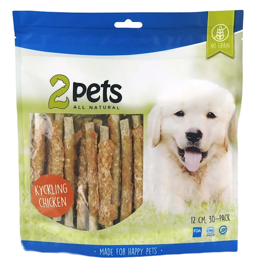 2pets Tuggpinne mald, kyckling, 12cm, 30-pack, 400g